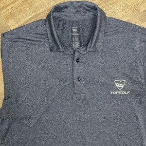 Topgolf Mens Performance Polo Shirt Short Sleeve Heathered‎ Navy Blue Size S